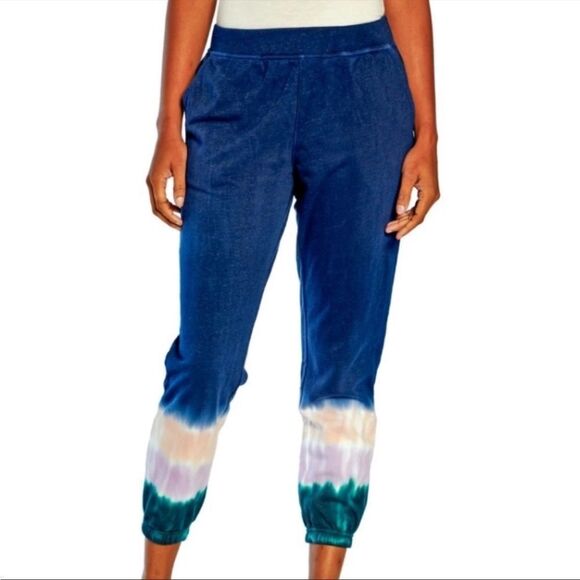 NWT Wildfox Navy Relaxed Fit Tie-Dye Joggers - Picture 1 of 4
